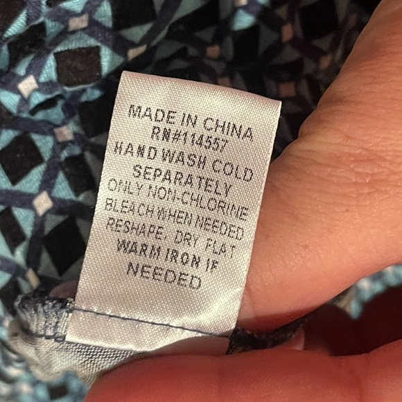 THML blue pattern embroidered boho flirty flare skirt - Picture 5 of 7